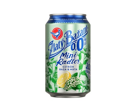 Menu55 - Zlatý Bažant Radler 0,0 % Citrón, Baza, Mäta 330 ml